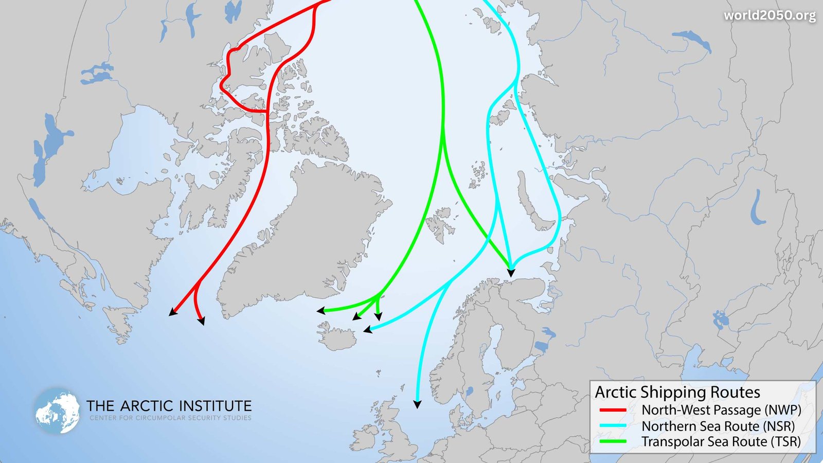 Northern Sea Route between Greenland and Russia